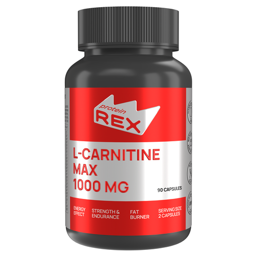 L-CARNITINE MAX витамин ProteinRex 1000 мг 90 капсул, спортивное питание, жиросжигатель для похудения, Л карнитин фото, описание