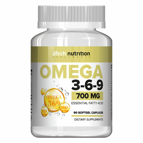 Капсулы aTech Nutrition Omega 3-6-9, 0.7 г, 90 шт. фото, описание