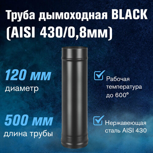 Труба BLACK (AISI 430/0,8мм) L-0,5м (120) фото, описание