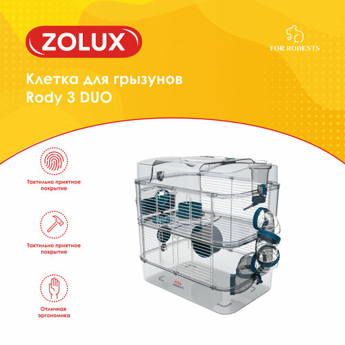 Клетка для грызунов RODY 3 DUO, 410x270x405мм, цвет стальной синий ZOLUX фото, описание