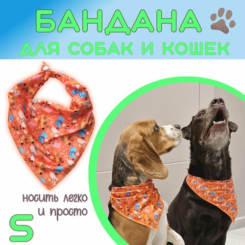 Бандана для собак и кошек, Funny dogs, S фото, описание