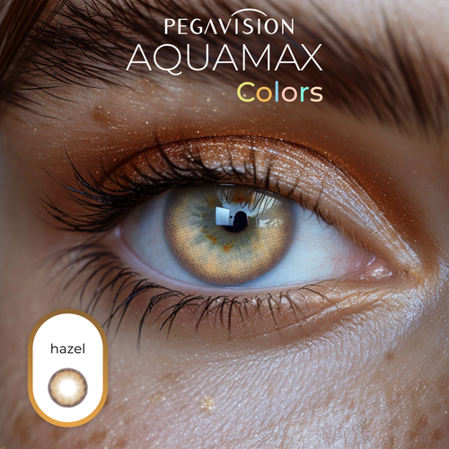 Контактные линзы Pegavision Aquamax Colors, 2 шт., R 8,6, D -5,5, Hazel, 1 уп. фото, описание