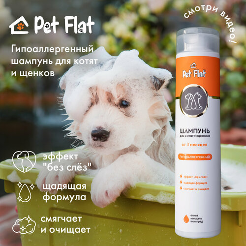 Шампунь для котят и щенков PET FLAT гиппоаллергенный фото, описание