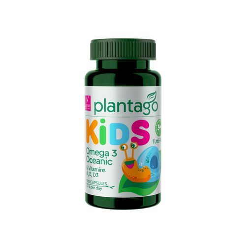 Plantago Omega 3 Oceanic KIDS, Детская Омега 3 жевательные капсулы» со вкусом тутти-фрутти 100 табл. фото, описание