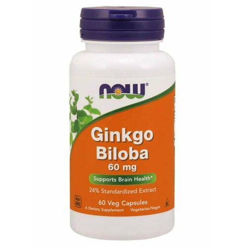 NOW Гинкго Билоба GINKGO BILOBA 60 мг 60 вкапс фото, описание