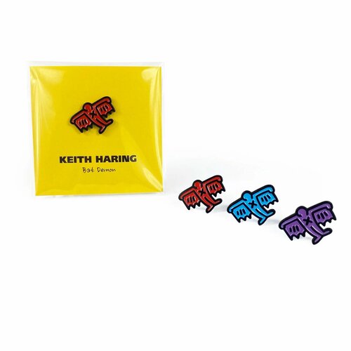 Значок металлический / Little Pins / Keith Haring - Bat Demon / Картины / Искусство фото, описание