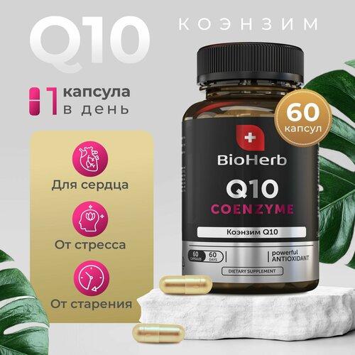 BioHerb БАД Коэнзим Q10, витамины для красоты и молодости, 60 капсул фото, описание