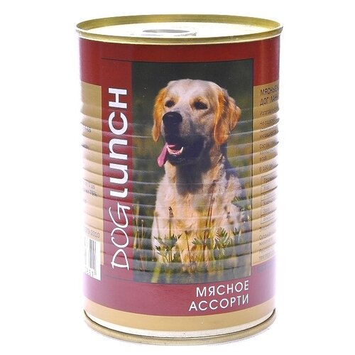 Влажный корм для собак Dog Lunch мясное ассорти 2 уп. х 2 шт. х 750 г (для крупных пород) фото, описание