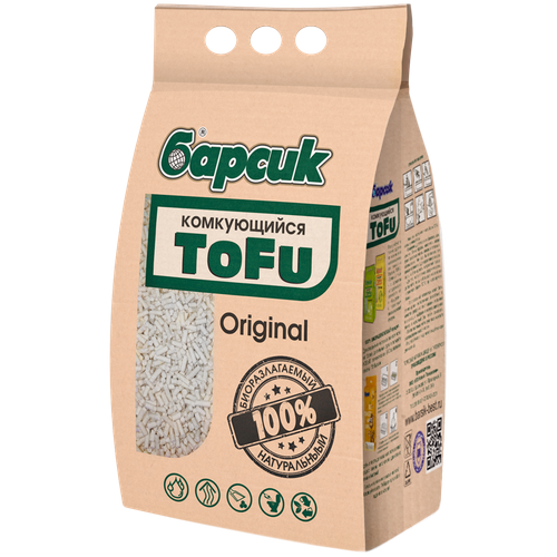 Комкующийся наполнитель Барсик TOFU Original, 4.5л, 1 шт. фото, описание