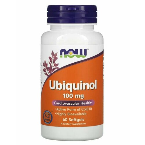 Now Foods, Убихинол (Ubiquinol), 60 капсул общей массой 705 мг фото, описание