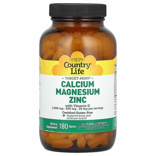 Country Life Target-Minс Calcium Magnesium и Vitamin D3 - 180 капсул фото, описание