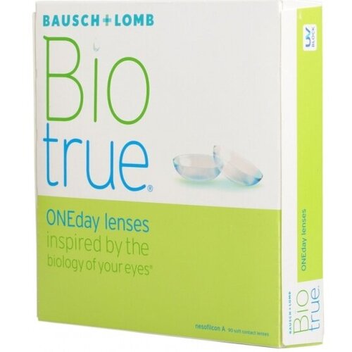 Контактные линзы Bausch & Lomb Biotrue ONEday, 90 шт., R 8,6, D -1,25, 1 уп. фото, описание