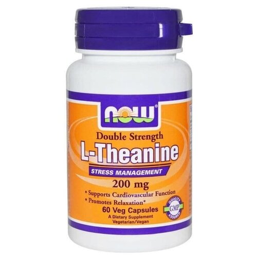 фото NOW Theanine 200mg 60 vcaps, купить онлайн за 2870 рубл.