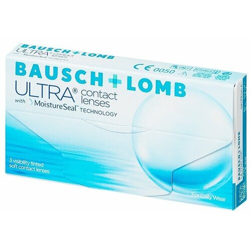 Контактные линзы Bausch & Lomb Ultra, 3 шт., R 8,5, D -8, 1 уп. фото, описание