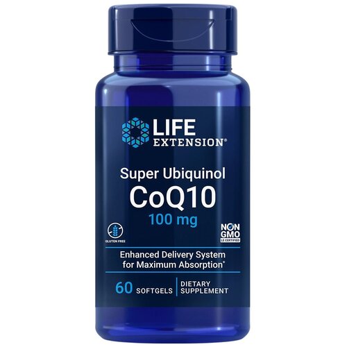 Super Ubiquinol CoQ10 100 мг 60 капсул (Life Extension) фото, описание