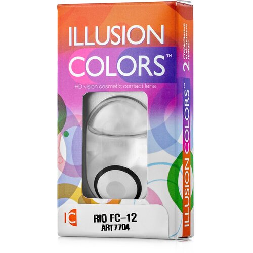 Контактные линзы ILLUSION Сolors Rio, 2 шт., R 8,6, D 0, fc-12 фото, описание