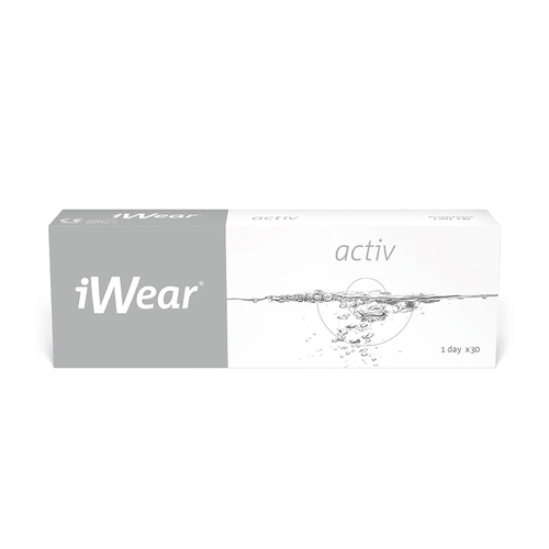 Контактные линзы iWear Activ, 30 шт., R 8,6, D -2,25 фото, описание