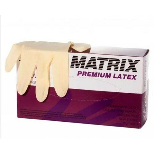 Перчатки латексные медицинские MATRIX PREMIUM LATEX, цвет: желтый, размер S, 100 шт. (50 пар) двойной хлоринации фото, описание