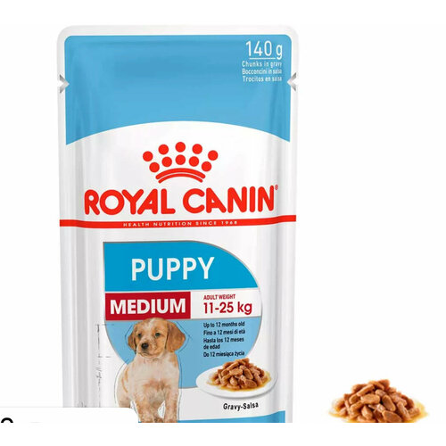 Royal Canin влажный корм для Щенков Средних пород 10шт. х 140 г (для средних пород) фото, описание