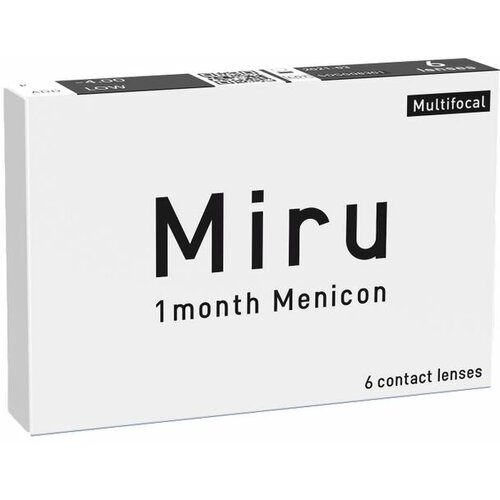 Контактные линзы Menicon Miru 1month Multifocal, 6 шт., R 8,6, D -11, ADD: низкая, прозрачный, 1 уп. фото, описание