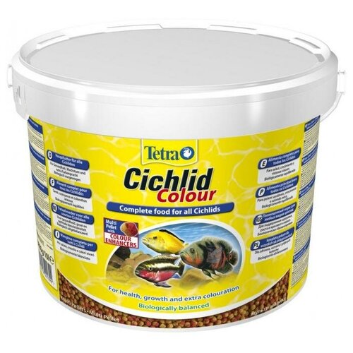 Сухой корм  для  рыб Tetra Cichlid Colour Pellets, 10 л, 3.6 кг фото, описание