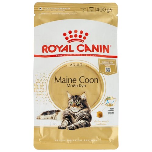 Сухой корм для кошек Royal Canin Maine Coon Adult Корм для взрослых кошек породы Мэйн Кун  от 15 месяцев до 12 лет 400 г (кусочки в соусе) фото, описание