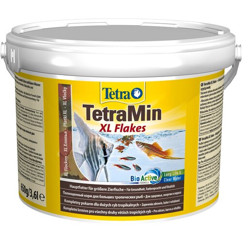 Корм Tetra TetraMin Flakes XL 3,6 л, хлопья для всех видов крупных рыб фото, описание