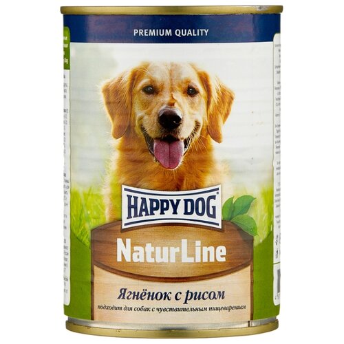 корм для собак Happy Dog NaturLine, ягненок, с рисом 1 уп. х 12 шт. х 970 г фото, описание