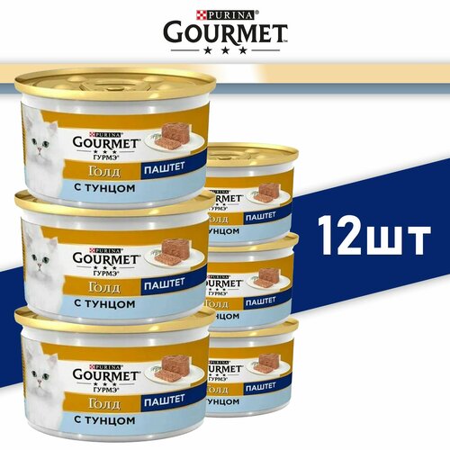 Purina Gourmet Gold влажный корм для кошек , паштет с тунцом, 85г ,12шт фото, описание