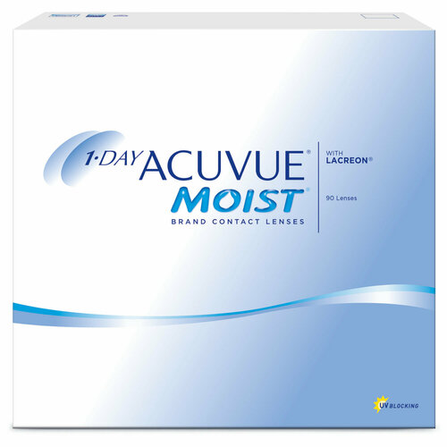 Контактные линзы ACUVUE 1-DAY MOIST with Lacreon, 90 шт., R 8,5, D +4,75 фото, описание