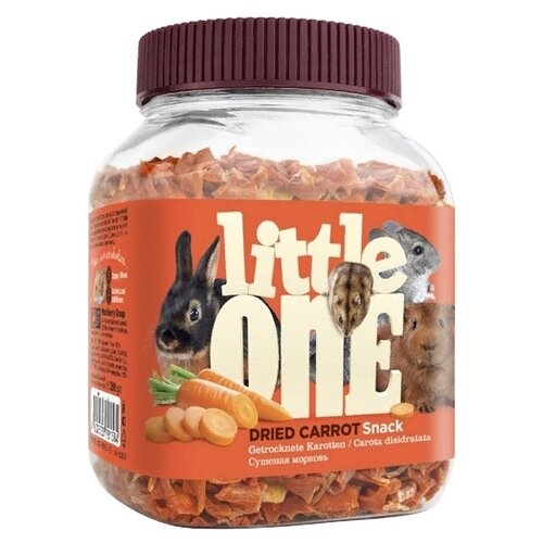 Лакомство для кроликов, хорьков, грызунов Little One Snack Dried carrot, 200 г фото, описание