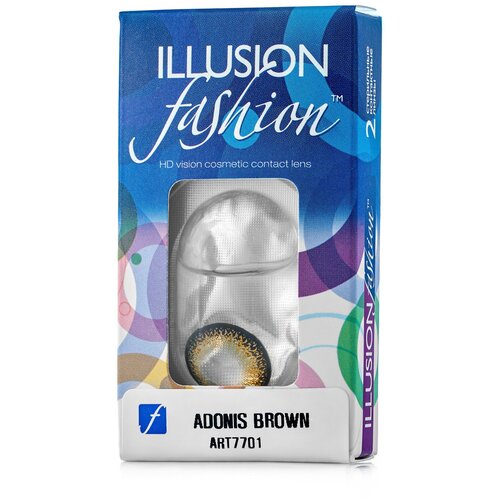 Контактные линзы ILLUSION Fashion Adonis, 2 шт., R 8,6, D 0, brown фото, описание