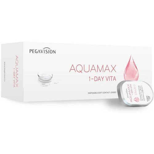 Контактные линзы Pegavision Aquamax 1 Day Vita, 30 шт., R 8,6, D -0,75, бесцветный, 1 уп. фото, описание