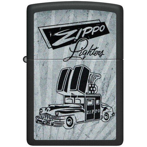 Оригинальная бензиновая зажигалка ZIPPO Classic 48572 Car Design с покрытием Black Matte - Автомобиль ZIPPO фото, описание