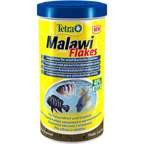 Корм для восточноафриканских цихлид Tetra Malawi Flakes 1000 мл, хлопья фото, описание