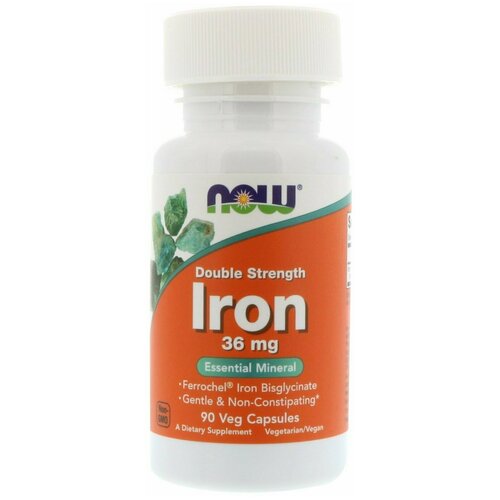 NOW Iron Chelate 36 mg 90 caps / Нау хелат железа 36 мг 90 капс фото, описание