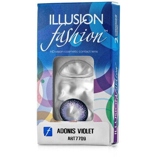 Контактные линзы ILLUSION Fashion Adonis, 2 шт., R 8,6, D 0, violet фото, описание