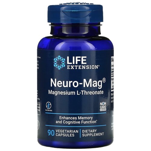 Капсулы Life Extension Neuro-Mag Magnesium L-Threonate, 150 г, 90 шт. фото, описание