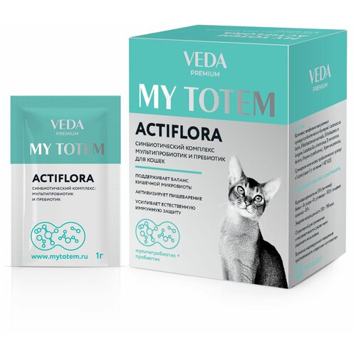 MY TOTEM ACTIFLORA Синбиотический комплекс для кошек, 30 саше по 1 г фото, описание