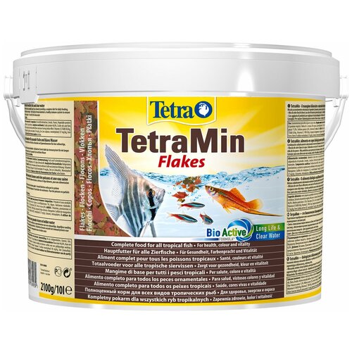 Сухой корм  для  рыб, ракообразных Tetra TetraMin flakes, 10 л, 2.1 кг фото, описание