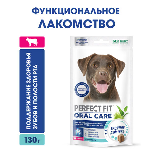 Лакомство для собак Perfect Fit ORAL CARE с говядина и мята «Для поддержания здоровья зубов и полости рта», 1040 г фото, описание