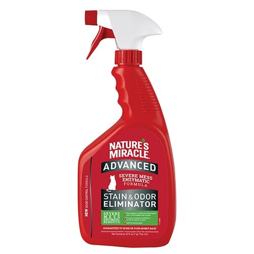 Спрей Nature's Miracle Advanced Cat Stain & Odor Eliminator Уничтожитель запаха и пятен с усиленной формулой для кошек , 946 мл , 1 кг фото, описание