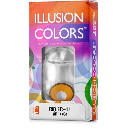 Контактные линзы ILLUSION Сolors Rio, 2 шт., R 8,6, D 0, fc-11 фото, описание