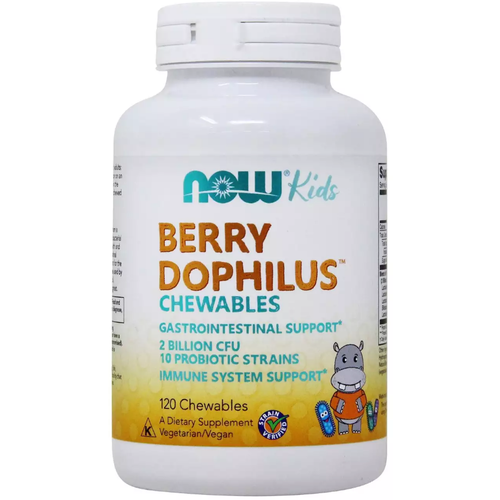 NOW Berry Dophilus Kids 120 chewables / Нау ягодный дофилус детский 120 жев таб фото, описание