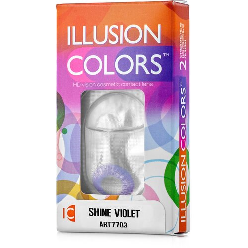 Контактные линзы ILLUSION Colors Shine, 2 шт., R 8,6, D 0, violet фото, описание