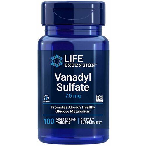 Life Extension Vanadyl Sulfate 7.5 mg (Ванадий Сульфат 7,5 мг) 100 вег таблеток (Life Extension) фото, описание