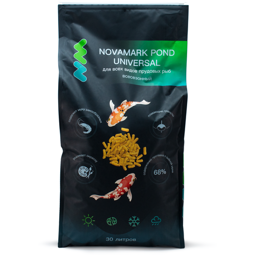 Корм для прудовых рыб Novamark Pond Universal всесезонный 30л 3,6кг фото, описание