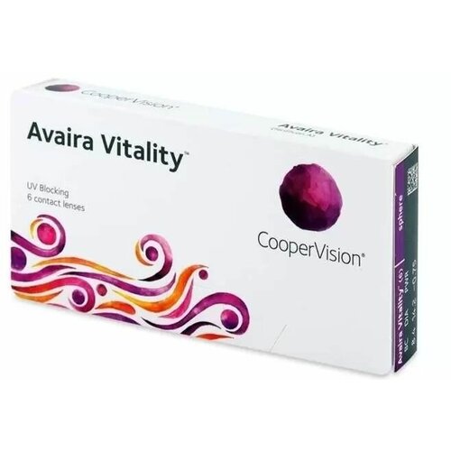 Контактные линзы CooperVision Avaira Vitality, 6 шт., R 8,4, D -2,5, прозрачный, 1 уп. фото, описание