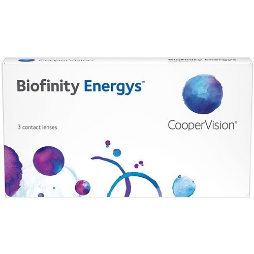 Контактные линзы CooperVision Biofinity Energys, 3 шт., R 8,6, D +3, прозрачный, 1 уп. фото, описание