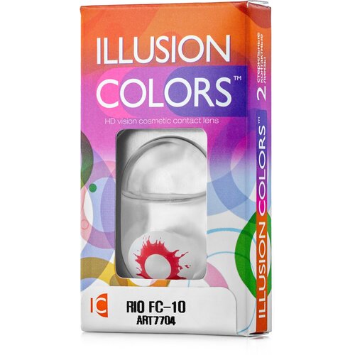 Контактные линзы ILLUSION Сolors Rio, 2 шт., R 8,6, D 0, fc-10 фото, описание